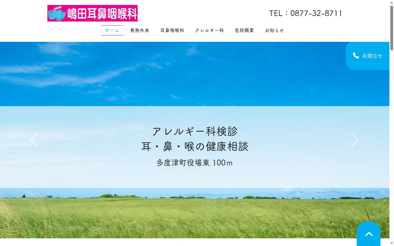 医療法人社団嶋田耳鼻咽喉科医院の公式サイトのスクリーンショット