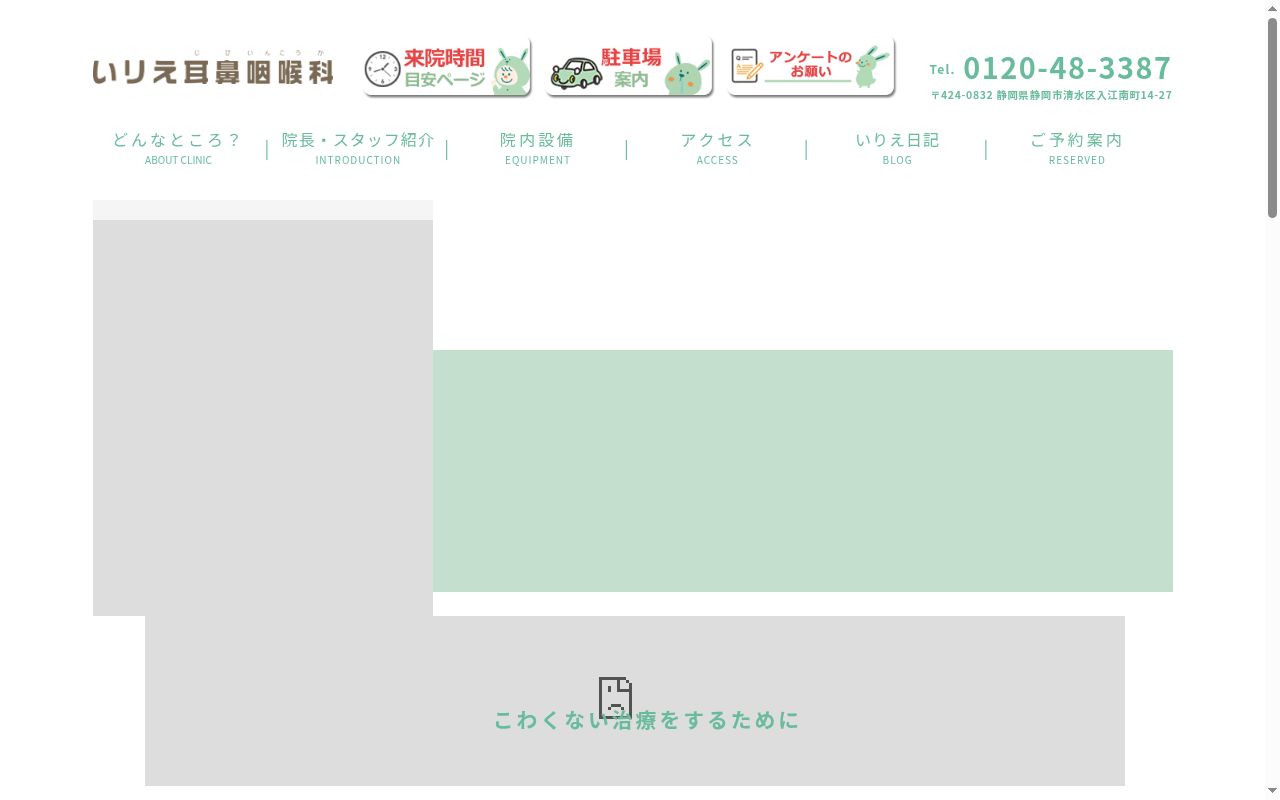 医療法人社団清雅会いりえ耳鼻咽喉科の公式サイトのスクリーンショット